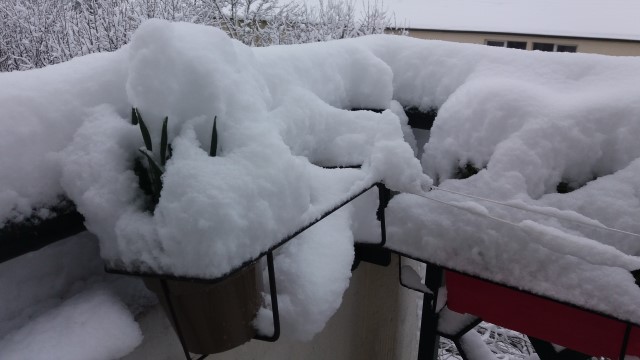 Mon balcon sous la neige en février 2018