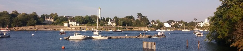 Vue de Bénodet depuis le port de Sainte-Marine